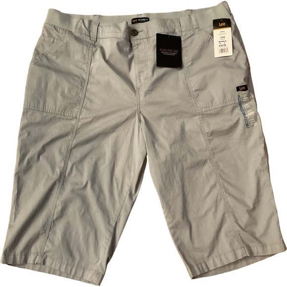 - LEE FLEX TO GO SKIMMER GREY CROPPED PANTS SIZE 24 NWT - Picture 1 of 5